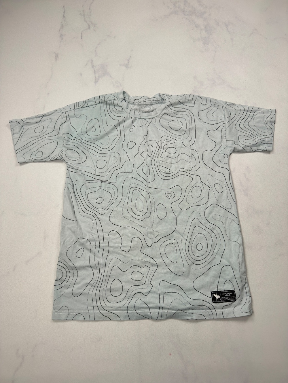 Abercrombie Kids Oversized Fit T Shirt White Gray 2010s Minimalist - Boys 15/16